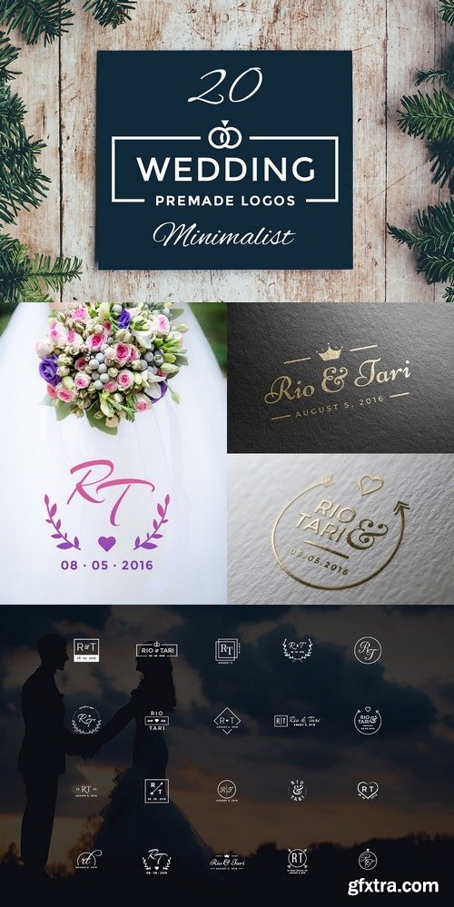 CM - 20 Minimalist Wedding Logos Vol1 1460209