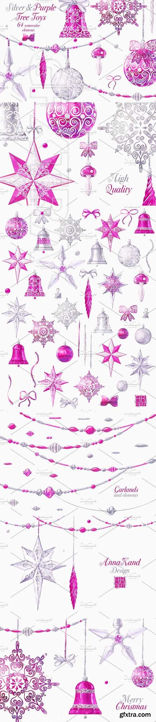 CreativeMarket - Christmas watercolor clipart set 2111248