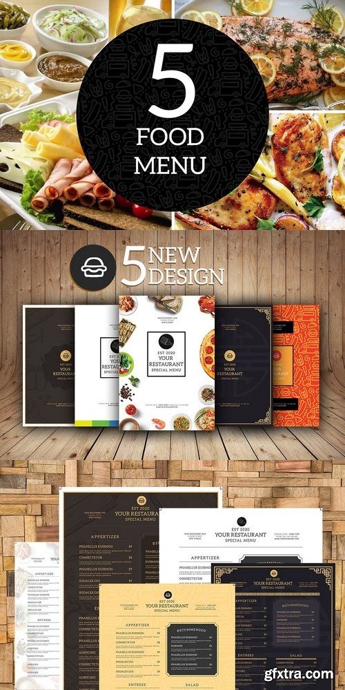 CM - 5 Classy Food Menu Template 1825358