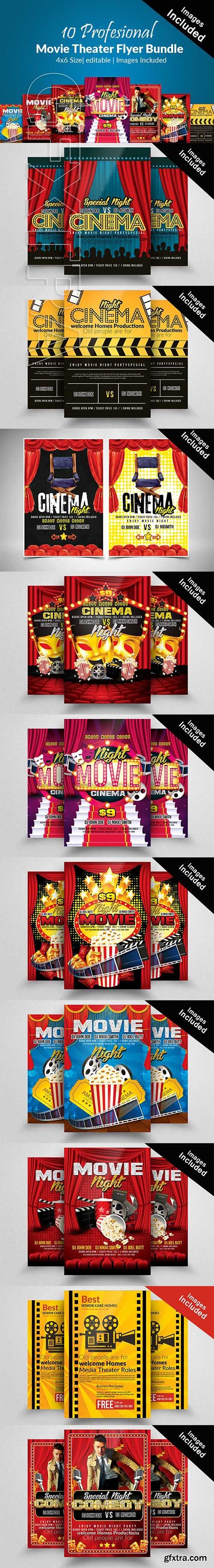 CreativeMarket - 10 Movie Theater Flyer Bundle Vol01 2110210