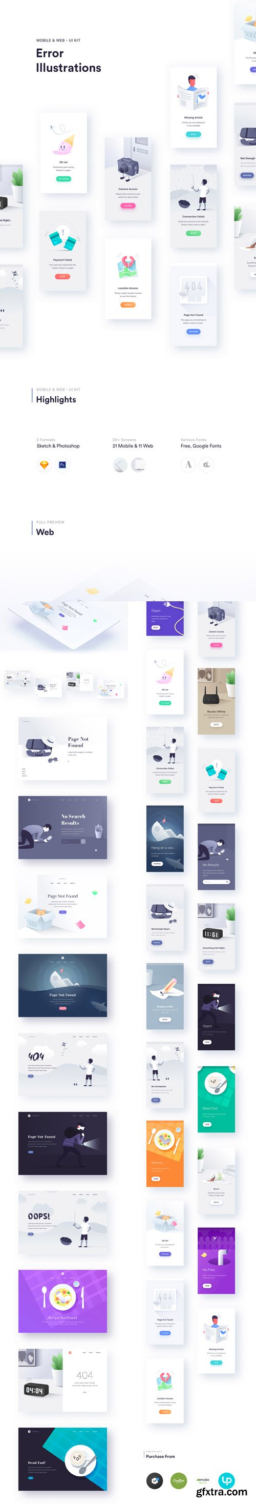 Empty States Vol 02 - Mobile and Web Error Illustrations UI Kit Empty States Vol 02 - Mobile and Web Error Illustrations UI Kit