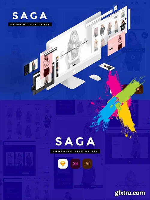 CreativeMarket - SAGA Creative Shopping Website UI Ki 2083656