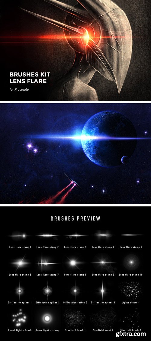 Procreate Brushes - Galactic Lens Flare