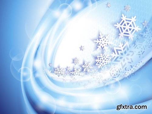 Christmas Backgrounds with Fir & Snowflakes 25xEPS
