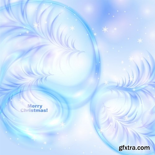 Christmas Backgrounds with Fir & Snowflakes 25xEPS