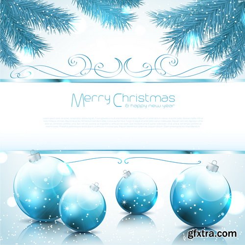 Balls Golden, Christmas Backgrounds 25xEPS