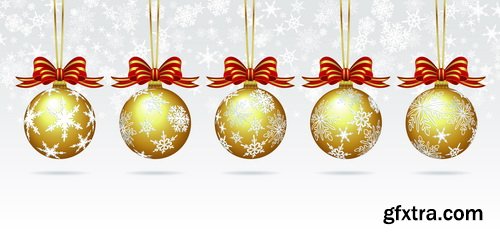 Balls Golden, Christmas Backgrounds 25xEPS
