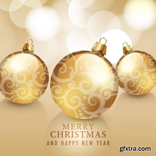Balls Golden, Christmas Backgrounds 25xEPS