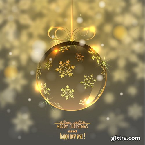 Balls Golden, Christmas Backgrounds 25xEPS