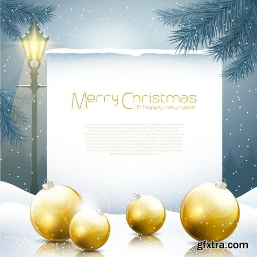 Balls Golden, Christmas Backgrounds 25xEPS