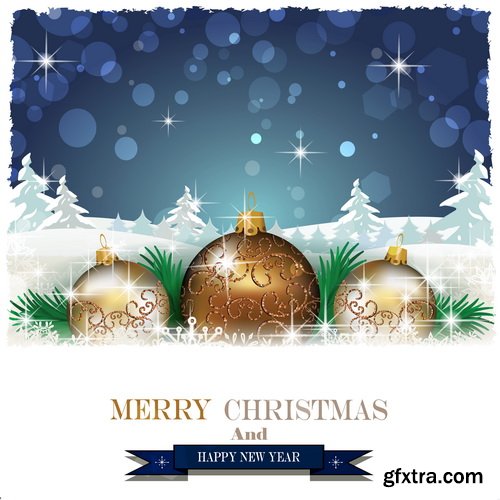 Balls Golden, Christmas Backgrounds 25xEPS