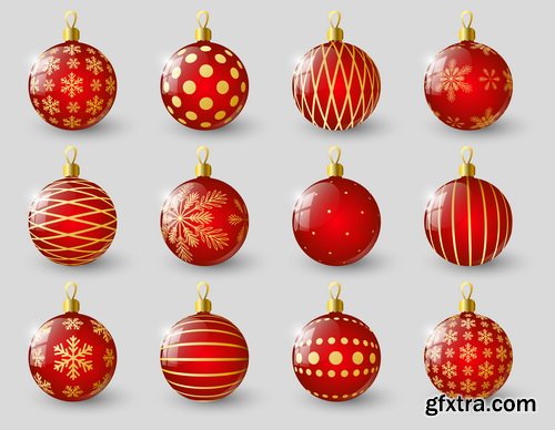 Balls Golden, Christmas Backgrounds 25xEPS