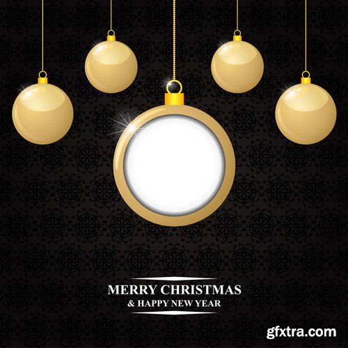 Balls Golden, Christmas Backgrounds 25xEPS