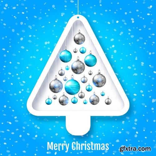 Christmas Ball on the Fir Branch Covered with Snow 25xEPS