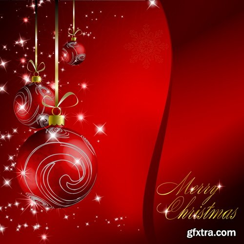 Christmas Ball on the Fir Branch Covered with Snow 25xEPS