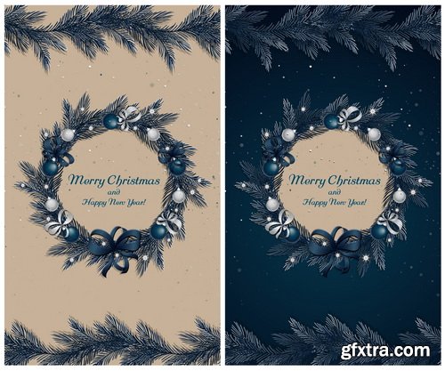 Christmas Ball on the Fir Branch Covered with Snow 25xEPS