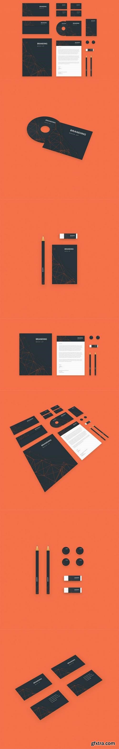 Branding Identity Mock Up - Orange Tech