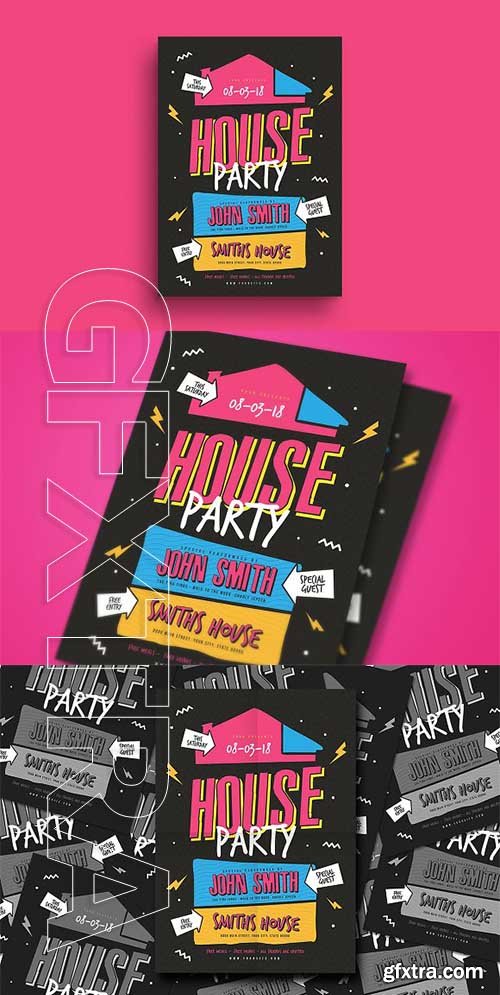 CreativeMarket - House Party Flyer 2111480
