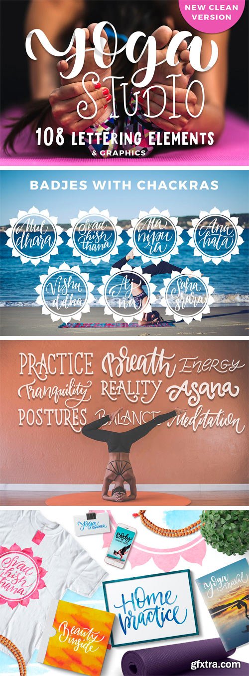CM - Yoga Studio Lettering & Graphic Set 2053763