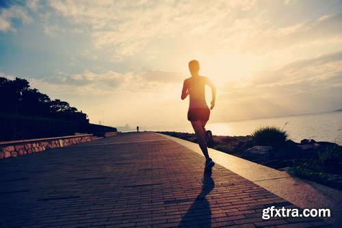 Runner Athlete Running at Seaside 23xJPG