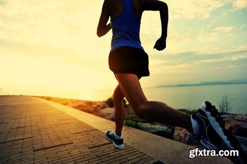 Runner Athlete Running at Seaside 23xJPG