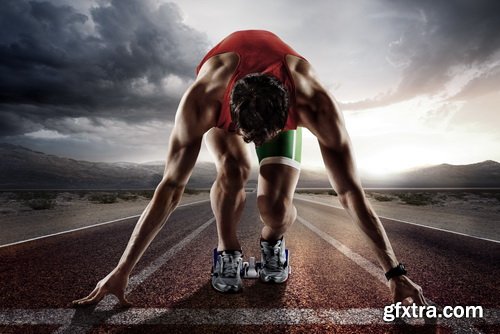 Runner Athlete Running at Seaside 23xJPG