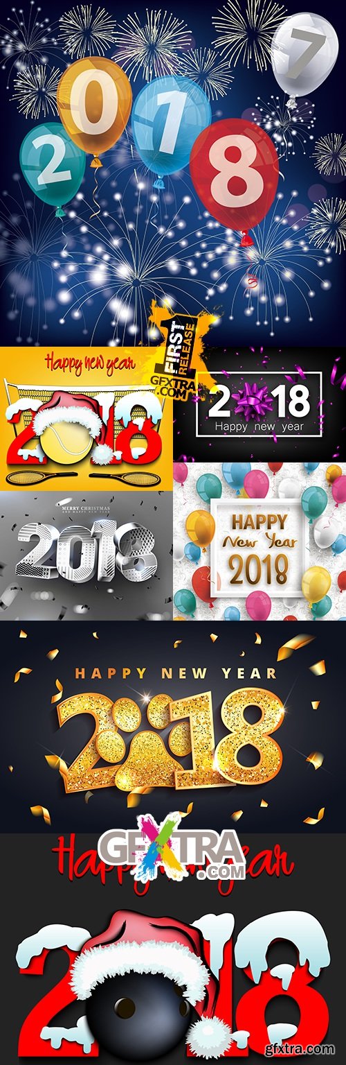 Happy Christmas and New Year holiday 2018 design 2