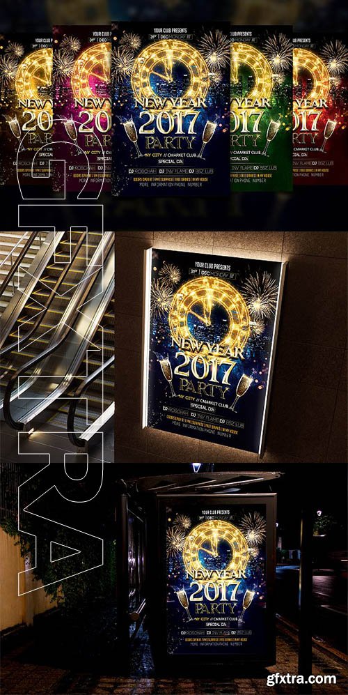 CreativeMarket - New Year Flyer Template 2129480