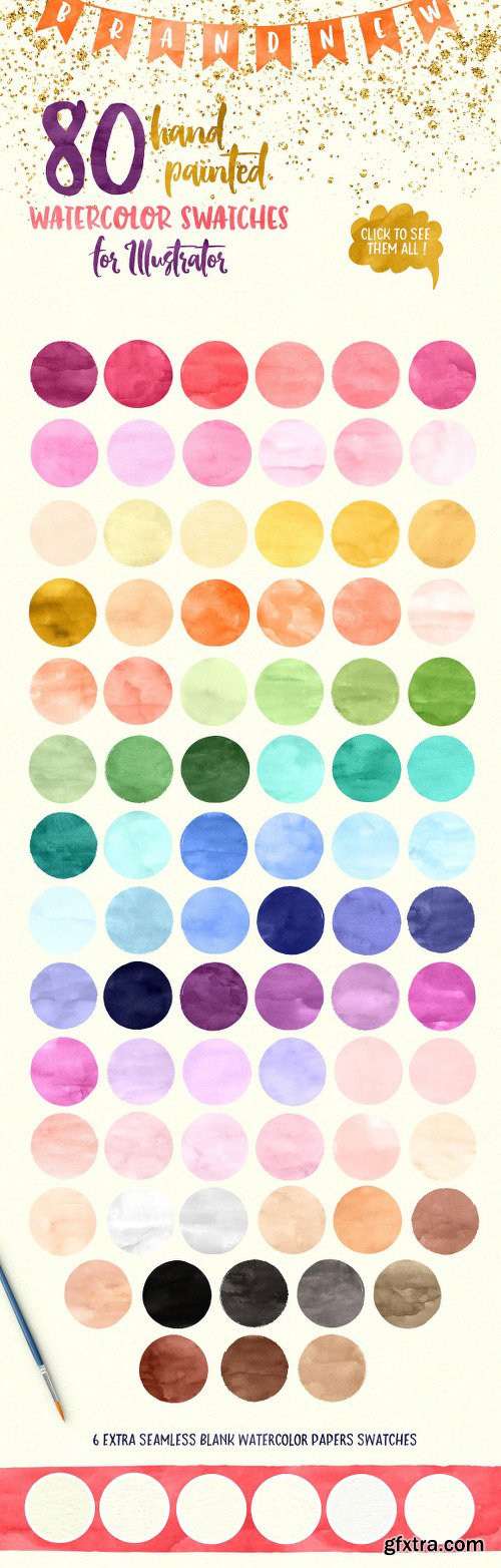 CreativeMarket (AI) Watercolor and Metallic Box 2088153