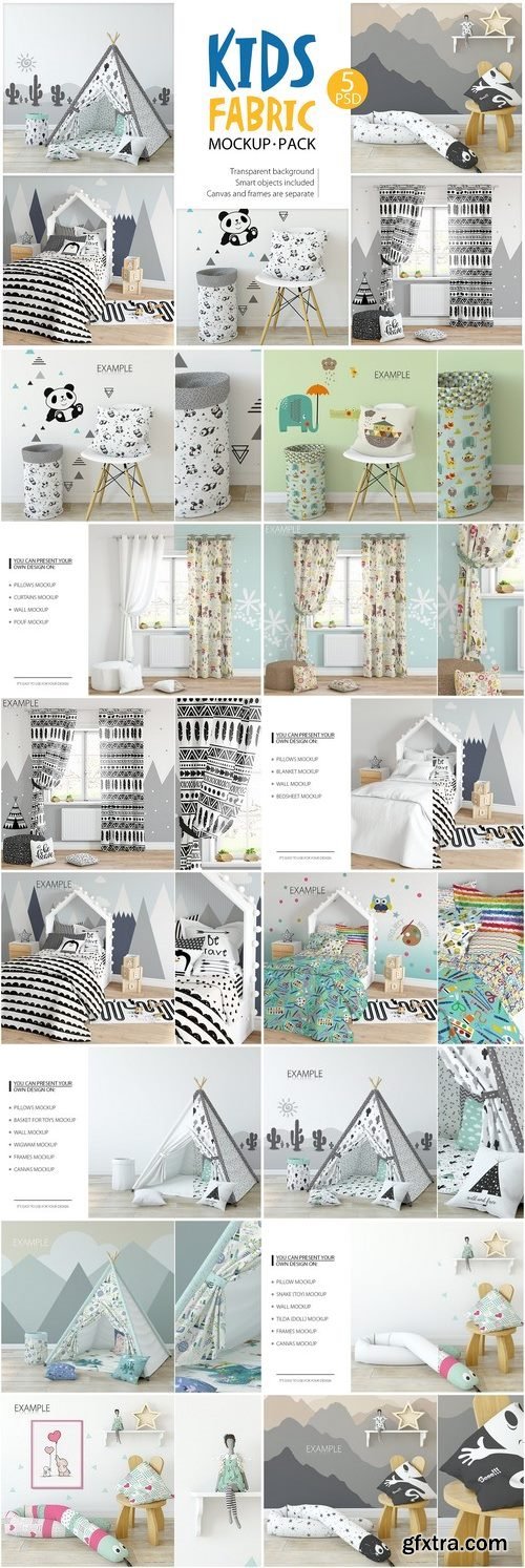 CM - KIDS Fabric Mockup Pack - 1 1844536 CM - KIDS Fabric Mockup Pack - 1 1844536
