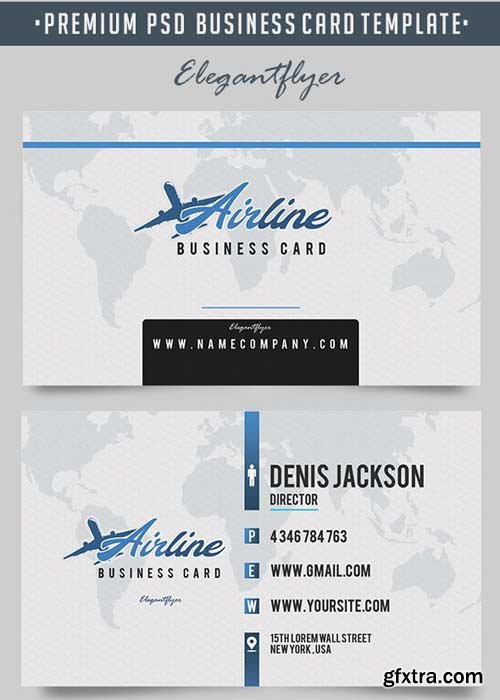 Airline V1 Premium Business Card Templates PSD