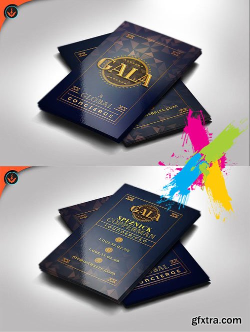 CreativeMarket - Gold Art Deco Business Card 2130217