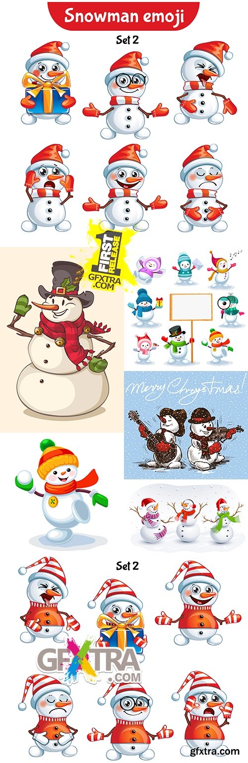 Christmas cheerful snowman cartoon an illustration