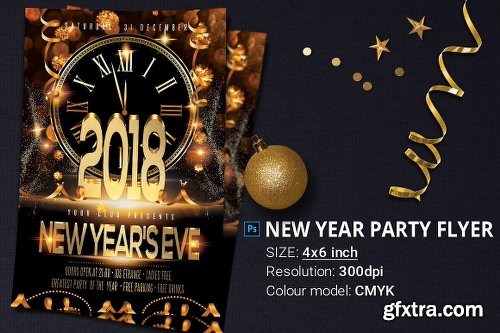 CreativeMarket New Year Christmas Party Flyer 2118685