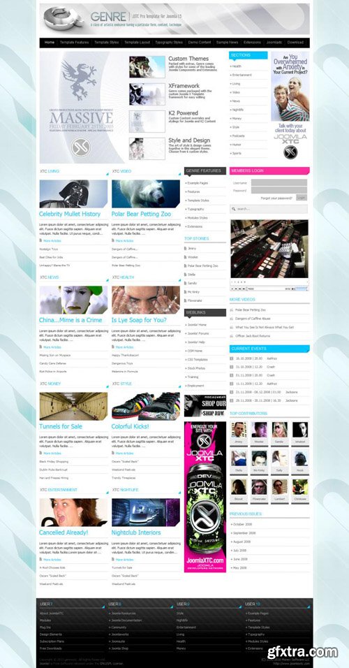 JoomlaXTC - Genre v3.4.0 - Colorful Magazine Template For Joomla