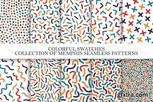 CreativeMarket Bundle of colorful memphis patterns 2060111