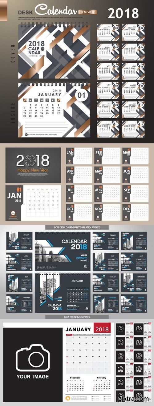 Vectors - Black Desk 2018 Calendars