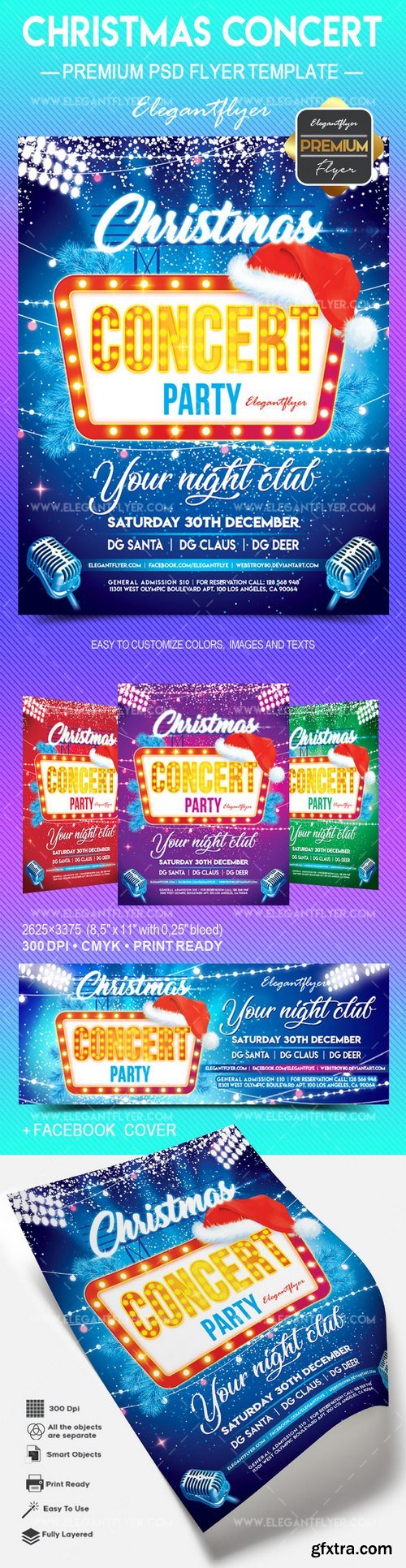 Christmas Concert – Flyer PSD Template + Facebook Cover