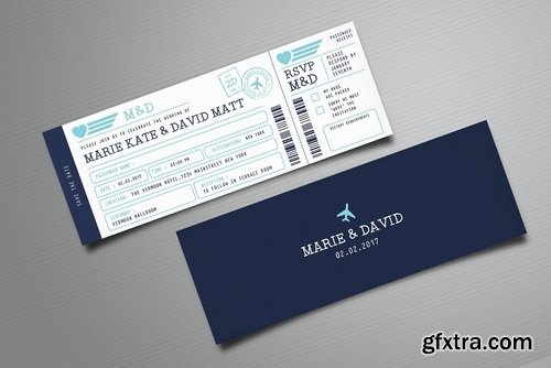 CM - Boarding Pass Wedding Invitation 2133383