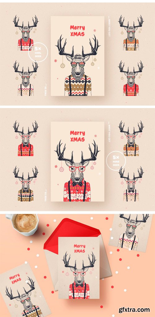 CM - Christmas Deer Characters 2068294 CM - Christmas Deer Characters 2068294