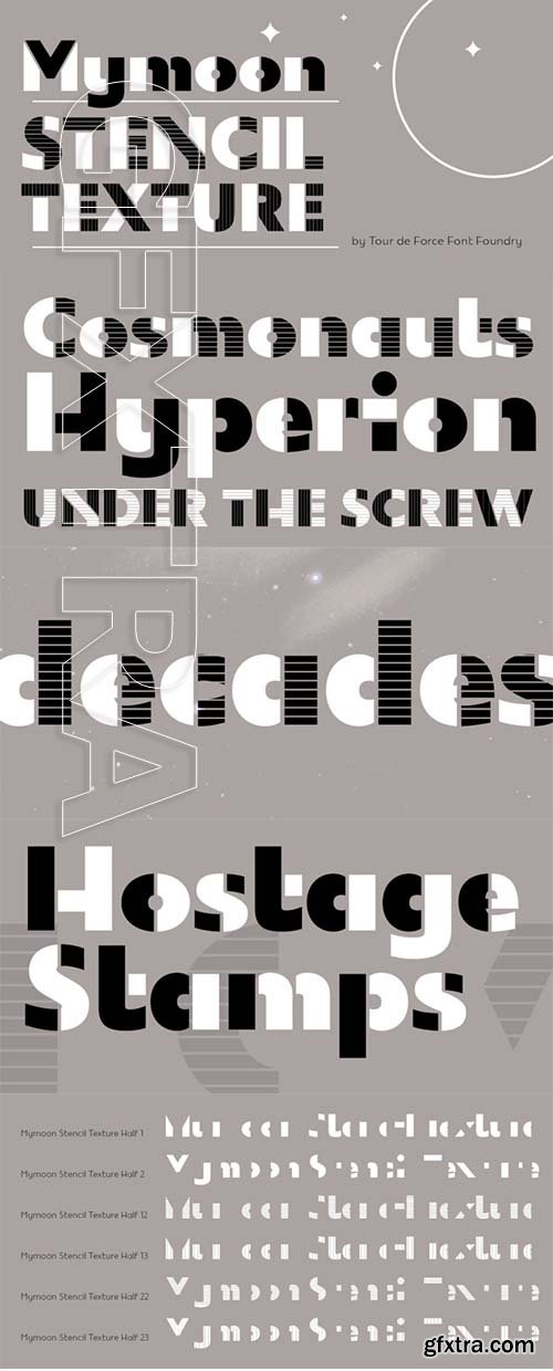 Mymoon Stencil Texture - font family