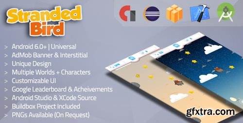 CodeCanyon - Stranded Bird v2 Admob v1.0 + Multiple Worlds & Characters (Android + iOS + Buildbox Included) - 19996708