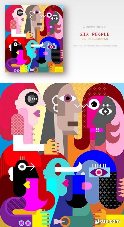 Six People vector illustration