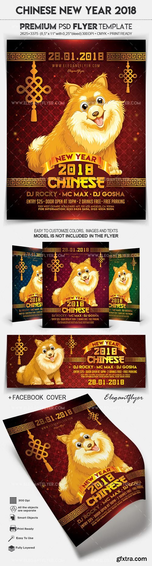 Chinese New Year 2018 – Flyer PSD Template + Facebook Cover