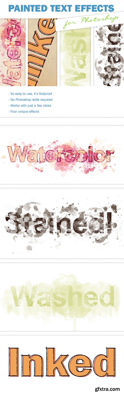 4 Easy to Use Painted Text Effects for Photoshop Worth $10