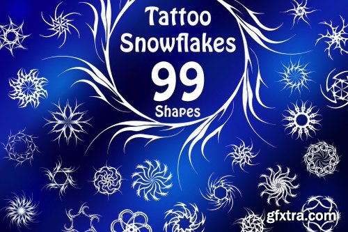 CreativeMarket 99 Tattoo Snowflake Shapes 2118806