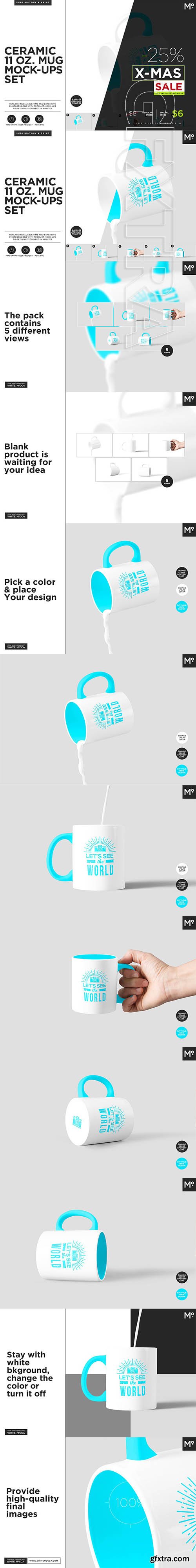 CreativeMarket - Ceramic 11 Oz Mug Mock-ups Set 2145652