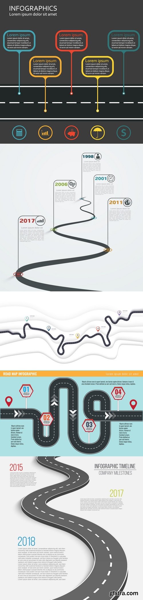 Vectors - Road Infographic Backgrounds 13