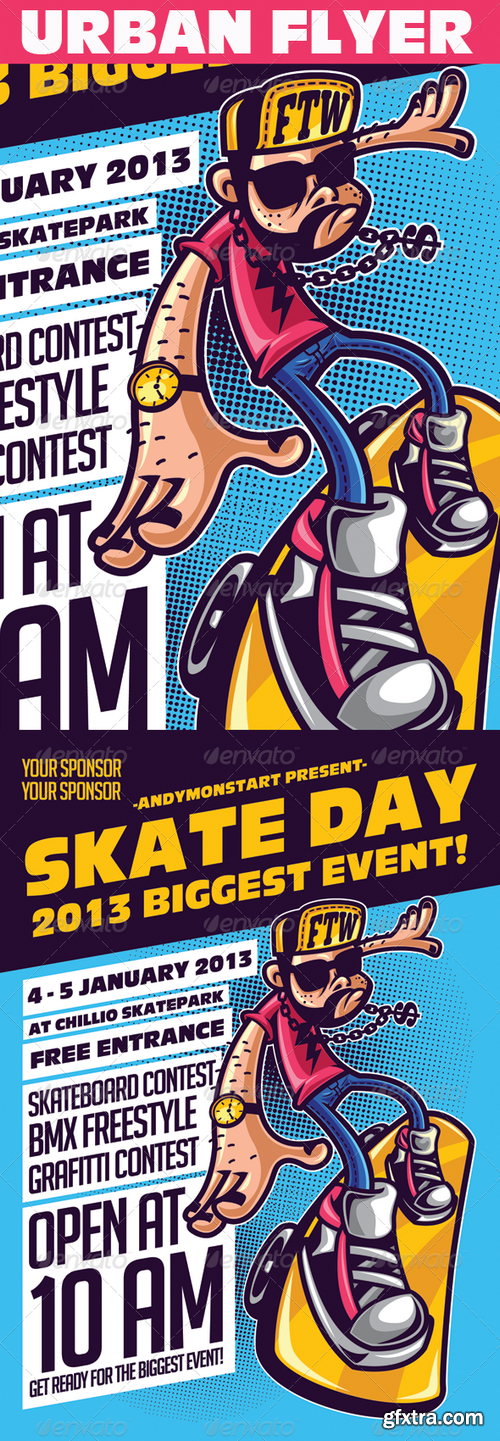 Graphicriver - Skate Day Urban Event Flyer 5410601