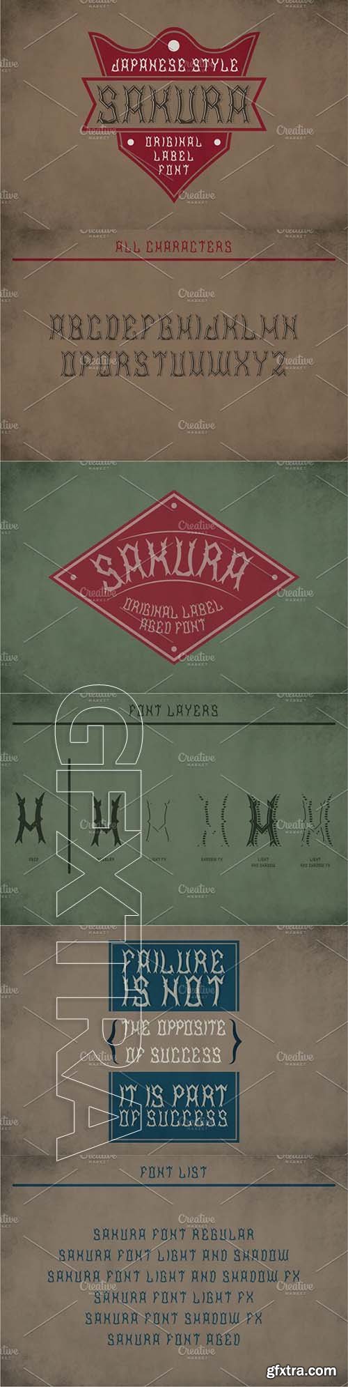 CreativeMarket - Sakura Vintage Label Typeface 2171731